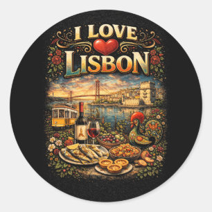 I Love Lisbon Classic Round Sticker