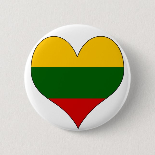 I Love Lithuania 6 Cm Round Badge (Front)