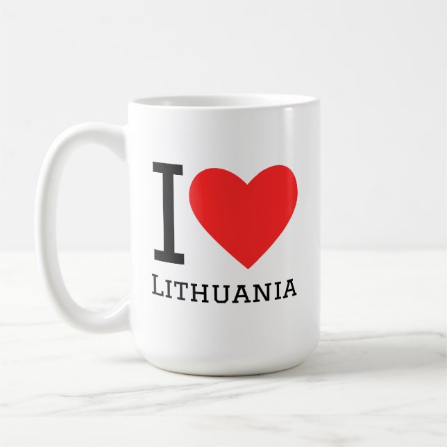 I love Lithuania square sticker Coffee Mug (Left)