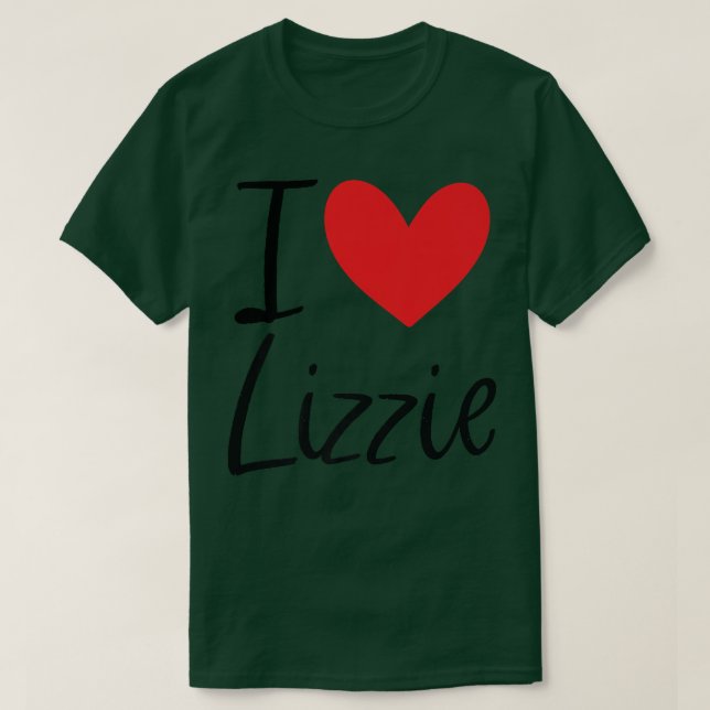 I Love Lizzie Name Personalized Girl Woman BFF Fri T-Shirt (Design Front)