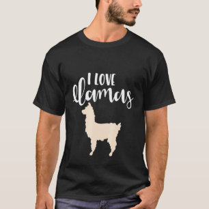 I Love Llamas Adult Youth T-Shirt