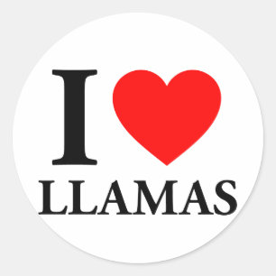 I Love Llamas Classic Round Sticker