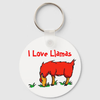 I Love Llamas Key Ring