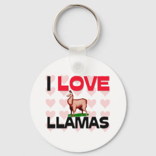 I Love Llamas Key Ring