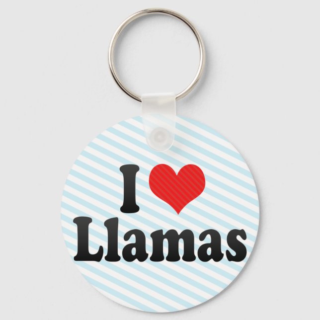 I Love Llamas Key Ring (Front)