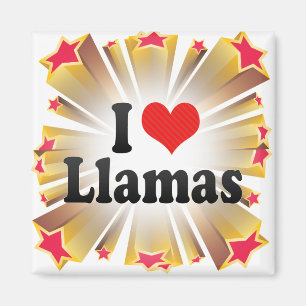 I Love Llamas Magnet