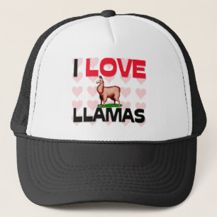 I Love Llamas Trucker Hat