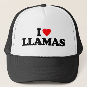 I LOVE LLAMAS TRUCKER HAT