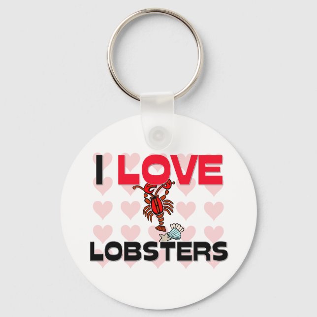 I Love Lobsters Key Ring (Front)