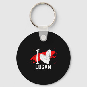 I Love Logan I Heart Logan  Key Ring