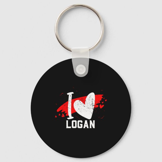 I Love Logan I Heart Logan  Key Ring (Front)