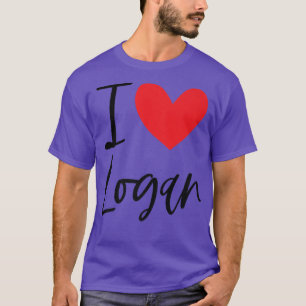 I Love Logan Name Heart Personalized Men Guy BFF F T-Shirt