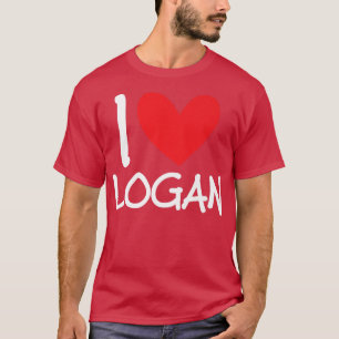 I Love Logan Name Personalised Men Guy BFF Friend T-Shirt