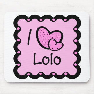I Love Lolo Cute T-Shirt Mouse Pad
