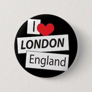 I Love London England 6 Cm Round Badge