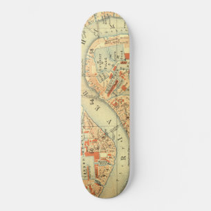 I Love London - Old Vintage Map River Thames Skateboard
