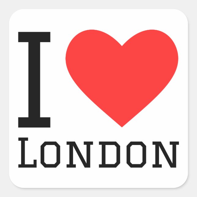 I love London  Square Sticker (Front)