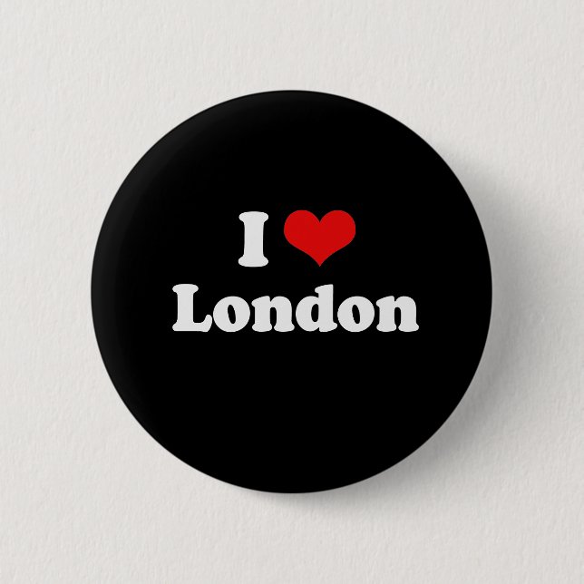 I Love London Tshirt White Tshirt 6 Cm Round Badge (Front)