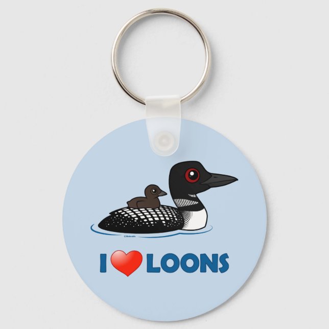 I Love Loons Key Ring (Front)