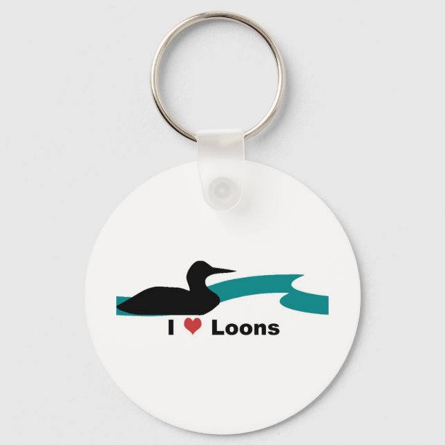 I Love Loons Key Ring (Front)