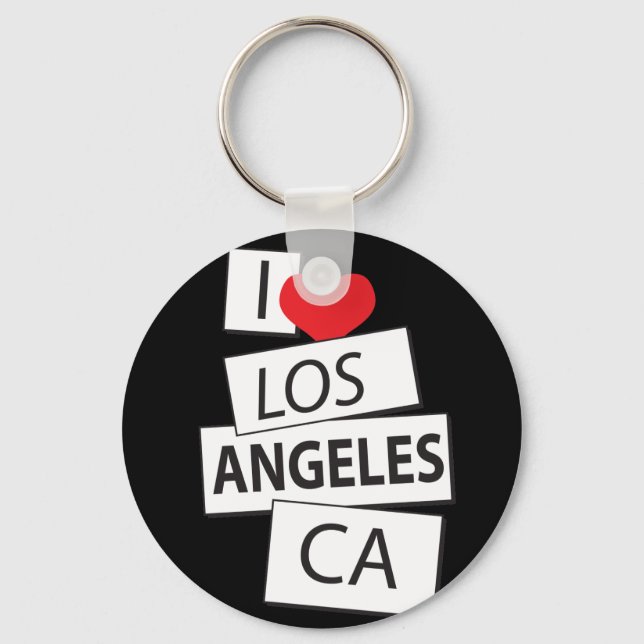 I Love Los Angeles CA Key Ring (Front)