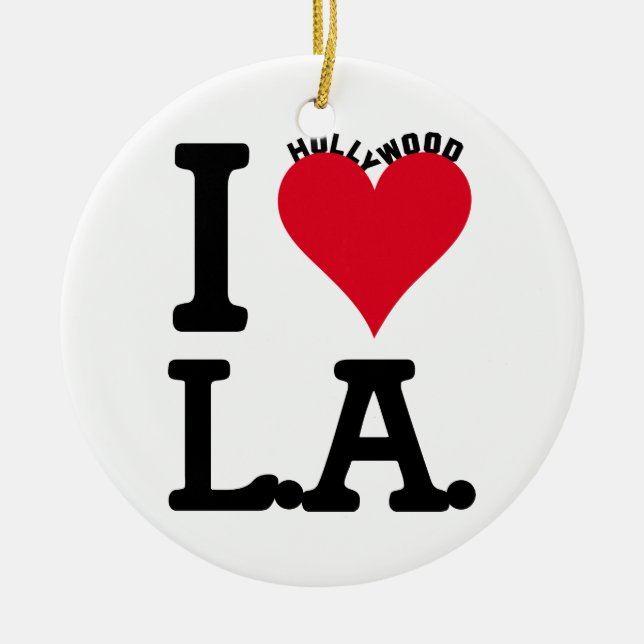 I LOVE LOS ANGELES CERAMIC TREE DECORATION (Front)