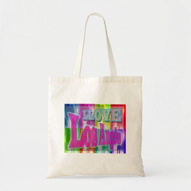 "I LOVE Los Angeles" Colourful Palms Bag (Front)