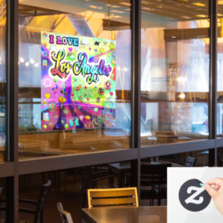 I LOVE Los Angeles Cool Energy Window Cling