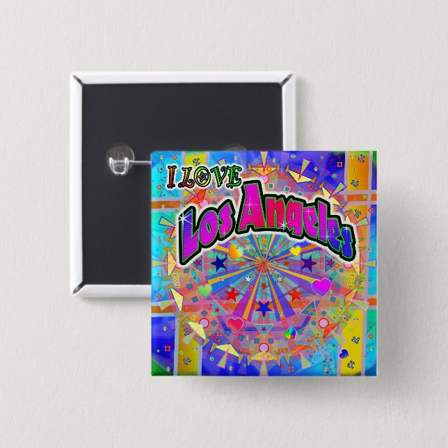 I LOVE Los Angeles Cosmic Unity Button (Front & Back)