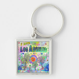 I LOVE Los Angeles Deep Dream Keychain
