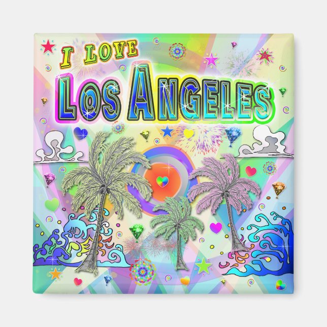 I LOVE Los Angeles Deep Dream Magnet (Front)