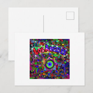 I LOVE Los Angeles Mystic Dance Neo Version Holiday Postcard