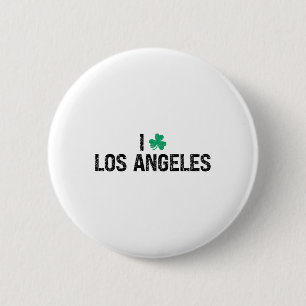 I Love Los Angeles Shamrock Clover St. Patrick's D 6 Cm Round Badge