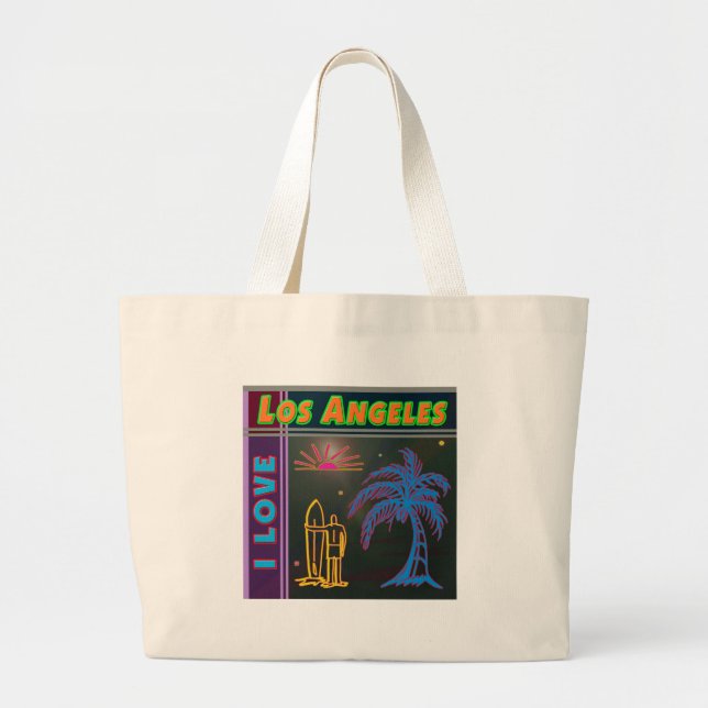 "I LOVE Los Angeles" Sun, Palm Tree&Surfer Bag (Front)