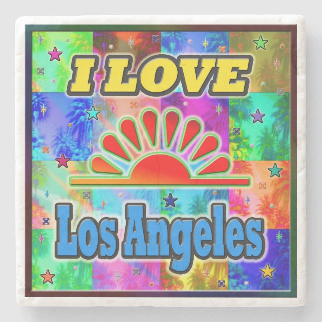 I LOVE Los Angeles Sun & Palms Coaster (Front)