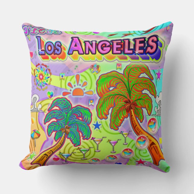 I LOVE Los Angeles Vacation Target Pillow (Front)