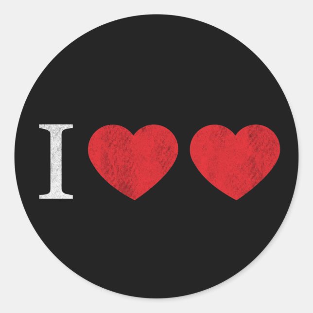 I Love Love Classic Round Sticker (Front)