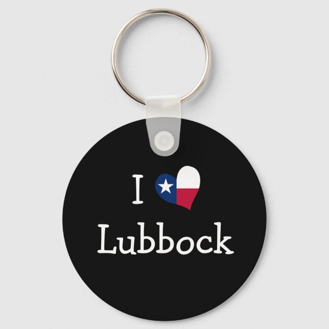 I Love Lubbock Texas Key Ring (Front)