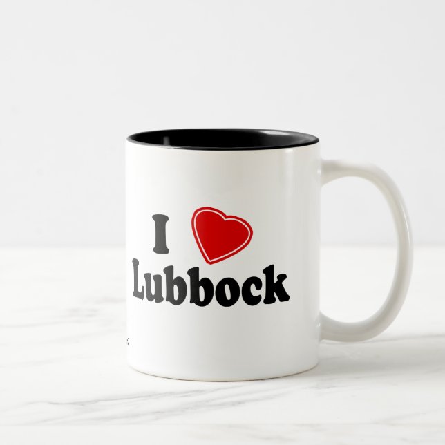 I Love Lubbock Two-Tone Coffee Mug (Right)
