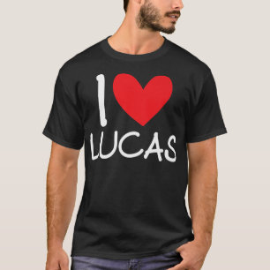 I Love Lucas Name Personalised Men Guy BFF Friend T-Shirt