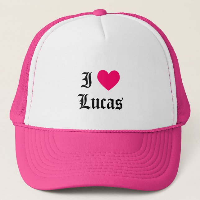 I Love Lucas Trucker Hat (Front)
