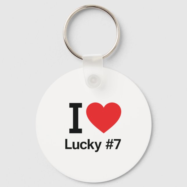 I Love Lucky #7 Key Ring (Front)
