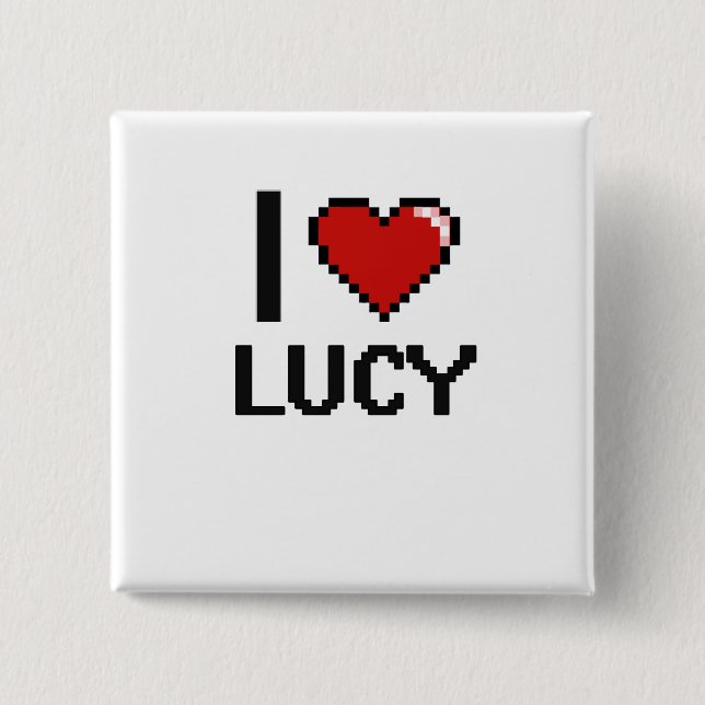 I Love Lucy Digital Retro Design 15 Cm Square Badge (Front)