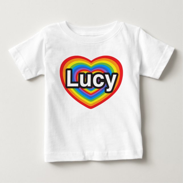 I love Lucy. I love you Lucy. Heart Baby T-Shirt (Front)