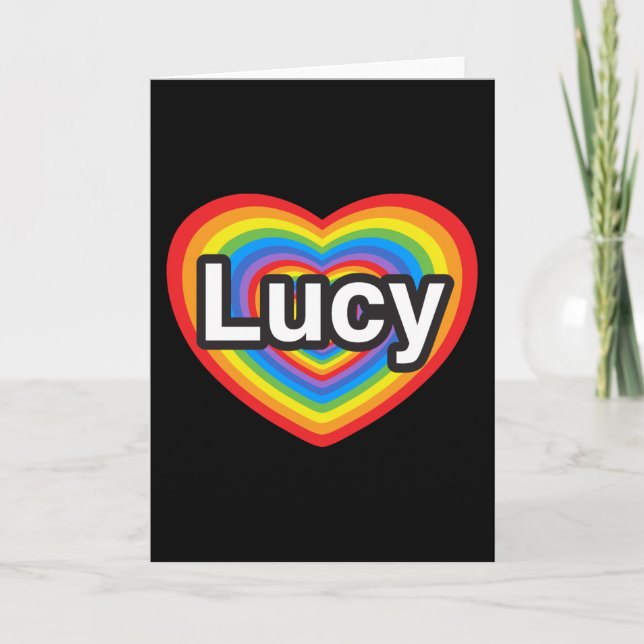 I love Lucy. I love you Lucy. Heart Card (Front)