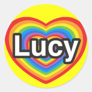 I love Lucy. I love you Lucy. Heart Classic Round Sticker