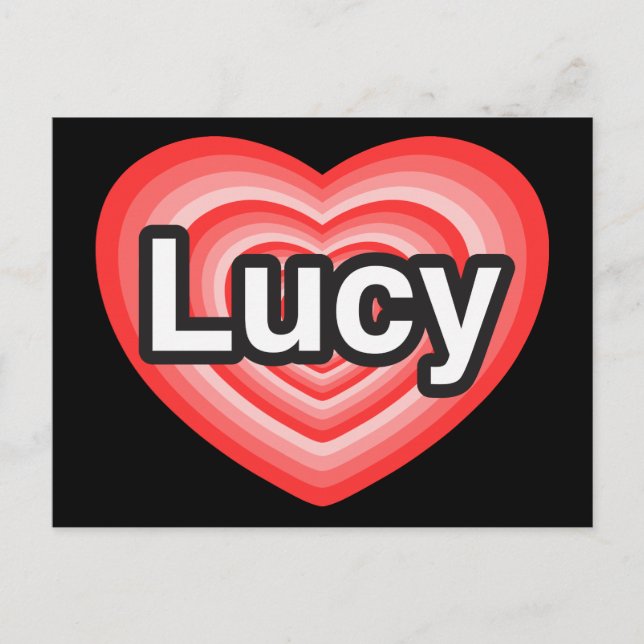 I love Lucy. I love you Lucy. Heart Postcard (Front)