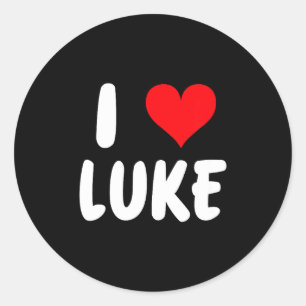 I Love Luke - Heart - Name  Classic Round Sticker