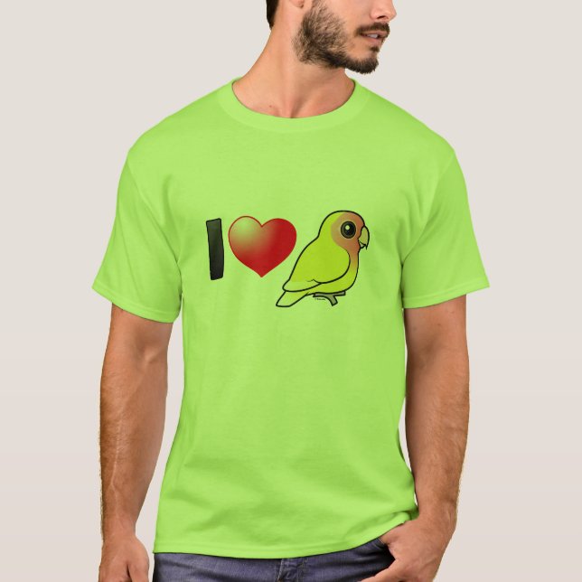 I Love Lutino Peach-faced Lovebirds T-Shirt (Front)