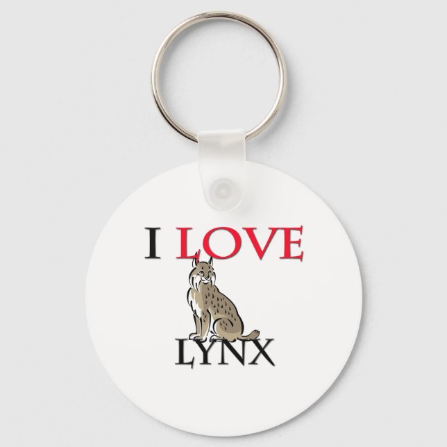 I Love Lynx Key Ring (Front)